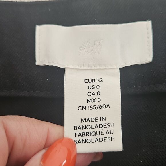 H&M Women's High-Rise Wide Leg  Dress Pants Black 0 - Picture 5 of 16